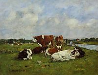 Pasturage on the Banks of the Touques, 1884, boudin
