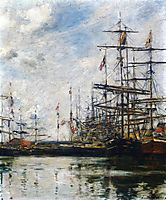 The Port, Ships at Dock, c.1888, boudin