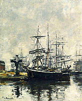 Sailboats at Dock Barre Basin, c.1887, boudin