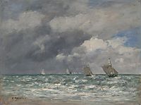 Sailboats at Trouville, boudin