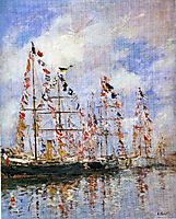 Sailing Ships at Deauville, 1896, boudin