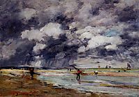 Shore at Low Tide, Rainy Weather, near Trouville, 1895, boudin