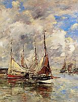 Trouville. The Jettys High Tide., c.1894, boudin