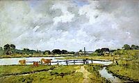 The Valley of the Touques. Cows in the Meadow., 1892, boudin