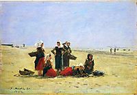Women on the Beach at Berck, 1881, boudin