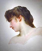 Head Study of Female Face Blonde, 1898, bouguereau