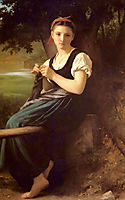 The Knitter, 1869, bouguereau