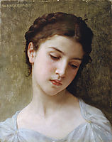 Study: Head of a Young Girl, 1898, bouguereau