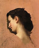 Study of a Young Girl s Head, c.1870, bouguereau