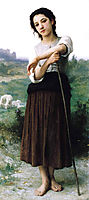Young Shepherdess Standing, bouguereau