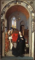 The Annunciation ((Polyptych of the Virgin, the wing), c.1445, bouts