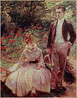 The Artist’s Son and Sister in the Garden at Sevres, 1890, bracquemond