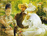 On the Terrace at Sèvres, 1880, bracquemond