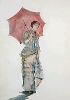 Woman with an Umbrella, 1880, bracquemond