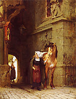 Leading the Horse from Stable, bridgman