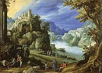 Fantastic mountain landscape, 1598, bril