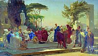 Horatius reads before Maecenas, 1863, bronnikov