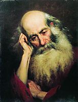 Portrait of an old man, 1874, bronnikov