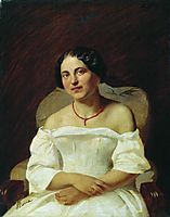 Portrait of a Woman in White, 1859, bronnikov