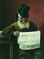 Reading the newspaper, 1880, bronnikov
