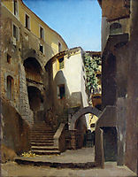 Street in Italy, c.1850, bronnikov