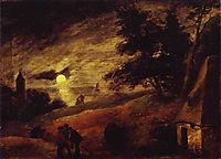 Dune Landscape by Moonlight, c.1636, brouwer