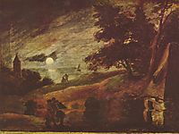Moonlit landscape, c.1636, brouwer