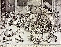 The donkey to school, 1556, bruegel