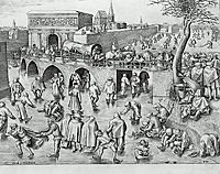 Ice Skating before the Gate of Saint George, Antwerp, 1553, bruegel