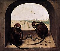 Two chained monkeys, 1562, bruegel