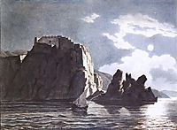 Cliffs and Moon at Night, 1824, bryullov