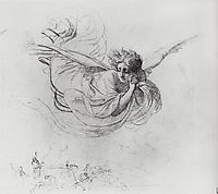 Flying Angel Mourning Victims of the Inquisition, 1850, bryullov