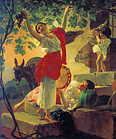 Girl Gathering Grapes in a Suburb of Naples, 1827, bryullov
