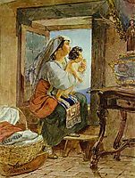 Italian Woman with a Child by a Window, 1831, bryullov