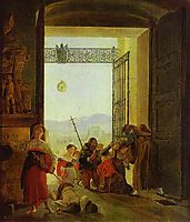 Pilgrims at the Entrance of the Lateran Basilica, 1825, bryullov