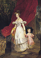 Portrait of Grand Duchess Elena Pavlovna and Her Daughter Maria, 1830, bryullov
