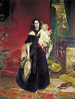 Portrait of M. A. Beck and Her Daughter M.I. Beck, 1840, bryullov
