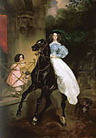 Rider. Portrait of Giovanina and Amacilia Pacini, the Foster Children of Countess Yu. P. Samoilova, 1832, bryullov
