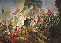 Siege of Pskov by Polish King Stefan Batory in 1581, 1843, bryullov