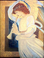 An Angel Playing a Flageolet, 1878, burnejones