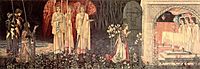 The Vision of the Holy Grail to Sir Galahad, Sir Bors, and Sir Perceval, burnejones