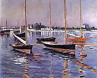 Boats on the Seine at Argenteuil, 1890, caillebotte