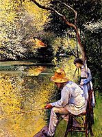 Fisherman on the banks of the Yerres, 1878, caillebotte
