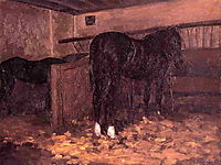 Horses in the Stable, c.1874, caillebotte