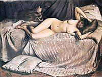 Naked Woman Lying on a Couch, 1873, caillebotte