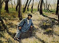 Pere Magloire lying in a wood, 1884, caillebotte