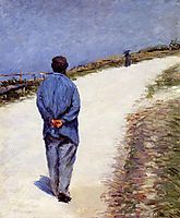Pere Magloire on the Road to Saint-Clair, Etretat, 1884, caillebotte