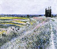 The Plain at Gennevilliers, Group of Poplars, 1883, caillebotte