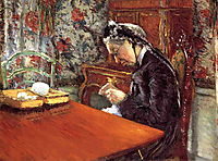 Portrait of Mademoiselle Boissiere Knitting, 1877, caillebotte