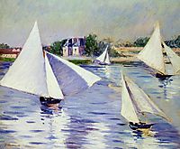 Sailboats on  the Seine at Argenteuil, 1892, caillebotte